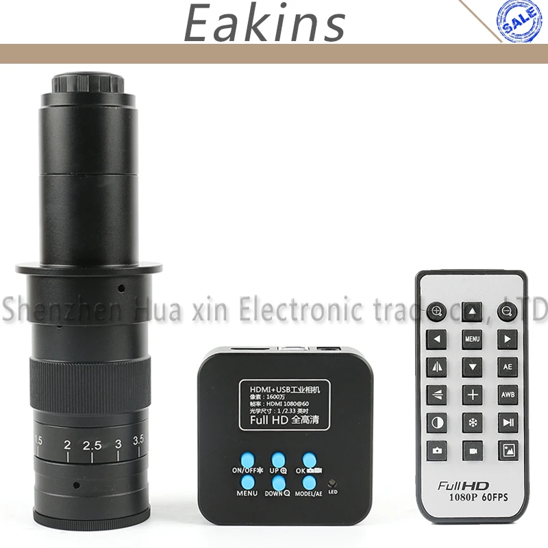 

16.0MP 1/2.33 Inch TF Video Recorder HDMI USB2.0 Industry Microscope Camera +180X/300X Zoom C-mount Lens for PCB Work