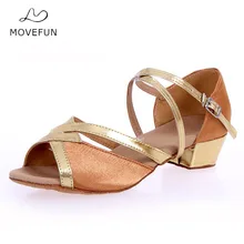 MoveFun/Новинка; бальные туфли для танцев для девочек; обувь для латиноамериканских танцев; женские сандалии для танцев на низком каблуке; женская обувь для сальсы; Zapatos de Baile; размеры 24-40