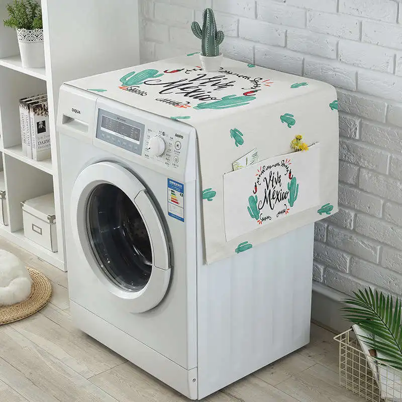 Washing Machine DustProof Cover Cactus Pattern Home Waterproof