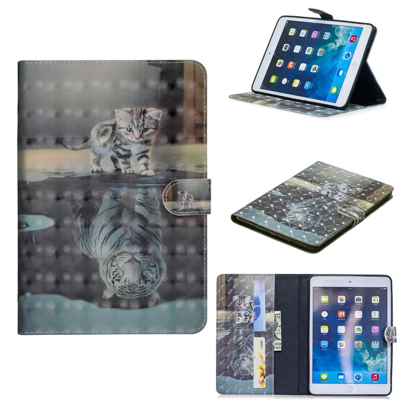 Wekays Case for IPad Mini 4 Cartoon Cat Butterfly PU Leather Smart Cover Case for Apple IPad Mini4 Mini 4 Coque Tablet Cover