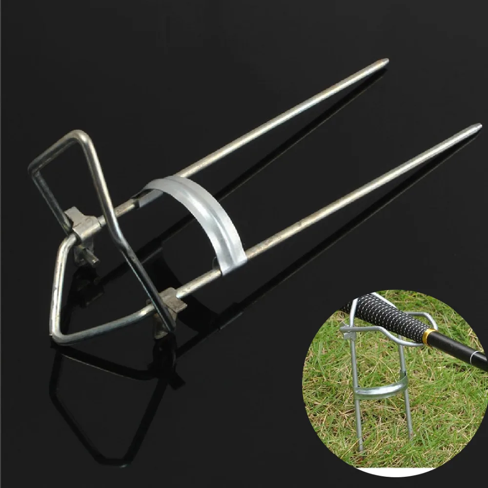 

New Adjustable Bracket Fishing Rod Pole Stand Holder Fishing Tool Foldable Adjustable Double Pole Bracket Fishing Stand Hold