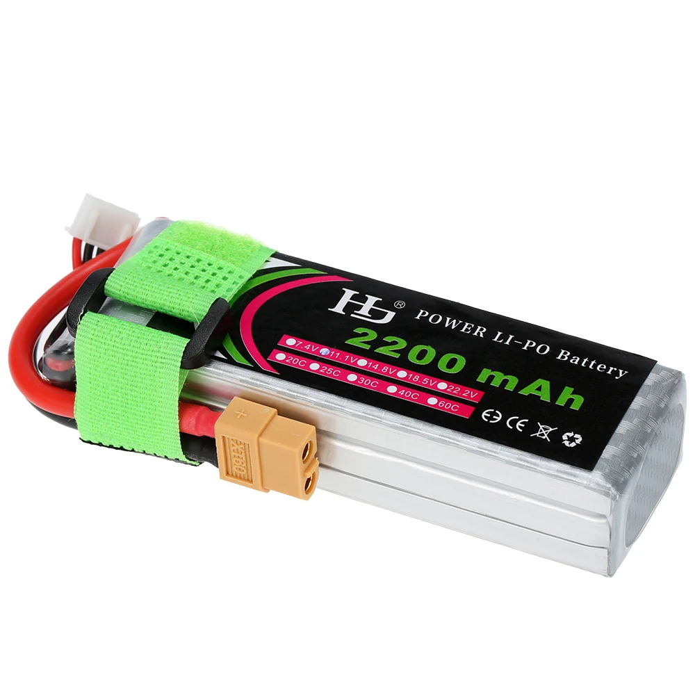 11 1 V 2200 mAh 25C LiPo батарея 3 S с вилкой XT60 для RC Квадрокоптер самолет вертолет