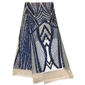 

Latest African Lace Fabrics Embroidered French Sequins Lace Fabric 2018 Nigerian French Net Lace Fabrics JJ994