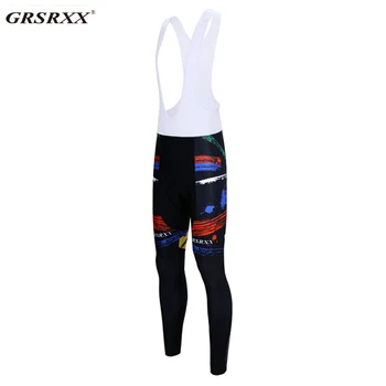 

GRSRXX 2020 Winter Cycling Bib Pants With 3D Gel Pad MTB Bicycle Cycling Trousers Thermal Fleece Cycling Racing Bike Tights