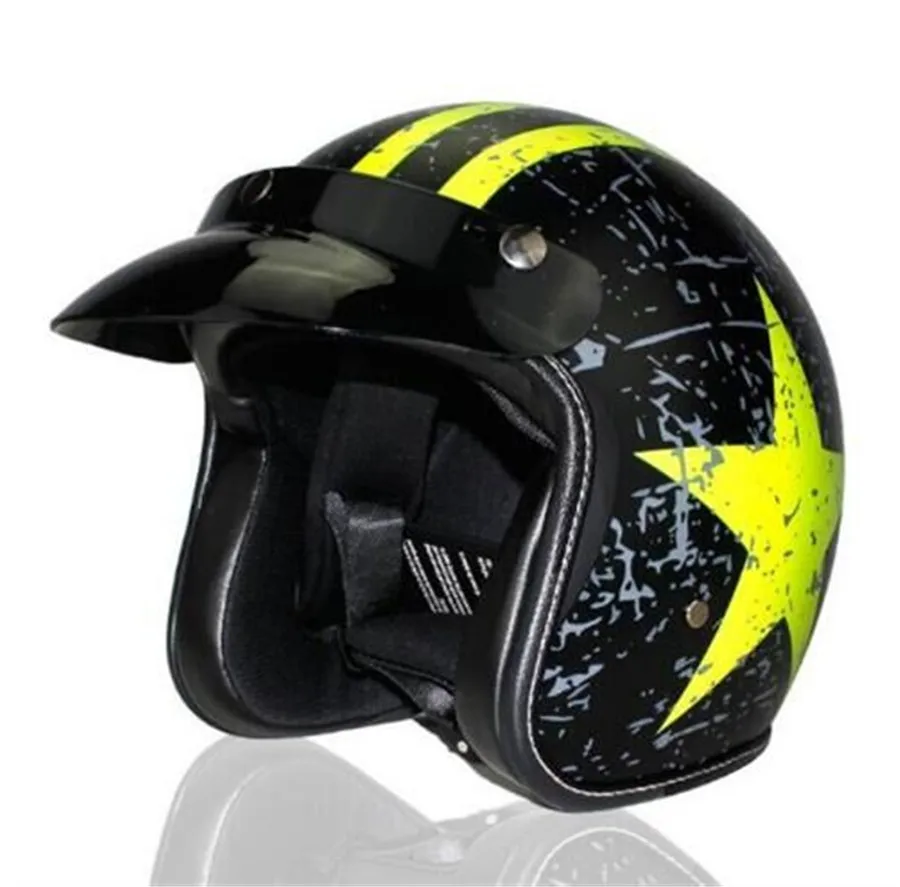 

2018 Motorcycle helmet jet Vintage helmet Open face retro 3/4 half helmet casco moto capacete Retro Motocross Motorcycle M L XL