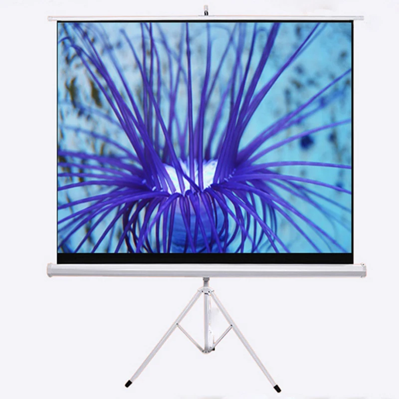 

Fast free shipping HD 60" 4:3 Tripod Projection Screen Portable Bracket Projector Screen Floor stand Easy to take factory price