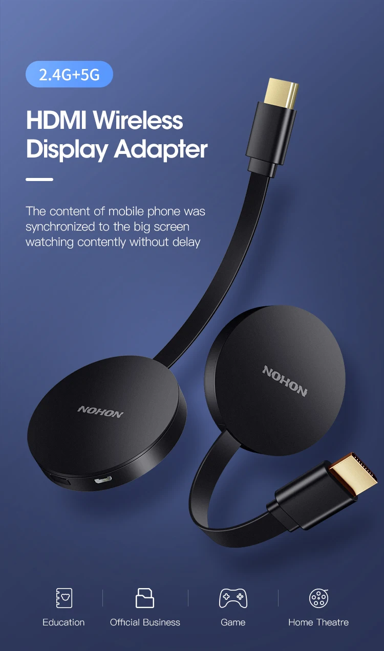 NOHON 1080 P HDMI LAN антенный приемник для iPhone iPad samsung huawei Xiaomi беспроводной дисплей адаптер 5 ГГц образование дома ТЕАТР