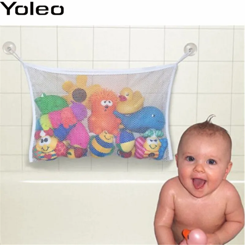 

Free Shipping Yoleo Folding Eco-Friendly High Quality Baby Bathroom Toy Mesh Child Bath Net Suction Cup Baskets