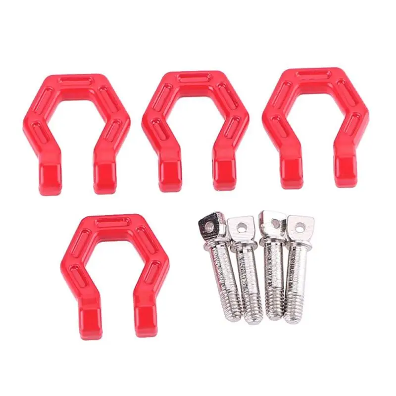 

New 4pcs/set Red Simulated Climbing Car Hook Bumper D-ring for 1/10 RC Crawler Traxxas TRX4 Axial RC Car Accessories