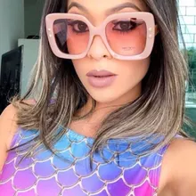 Прозрачные Квадратные Солнцезащитные очки в зеленой оправе для мужчин и женщин с заклепками, брендовые дизайнерские модные мужские и женские очки 45393