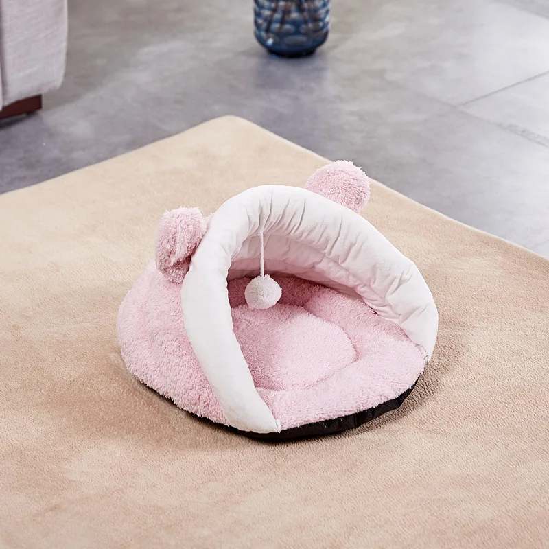  New Cotton Velvet Pet Cat Bed Autumn Winter Warmer Basket for Cats Sleeping Cushion for Puppy Pet P