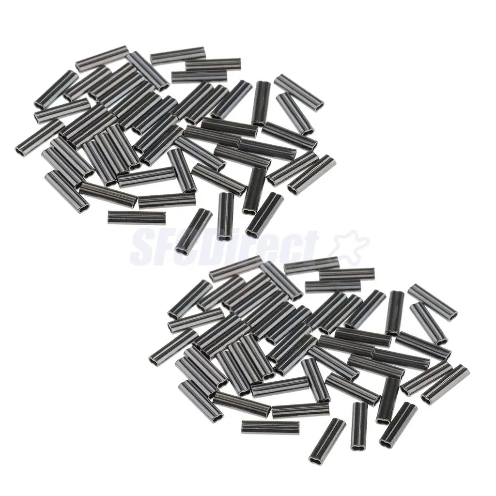

100 Pcs/Lot Barrel Crimping Sleeves Copper Double Tube Sea Fishing Wire Sleeve Fishing Line Tube Inside Diameter 0.8mm