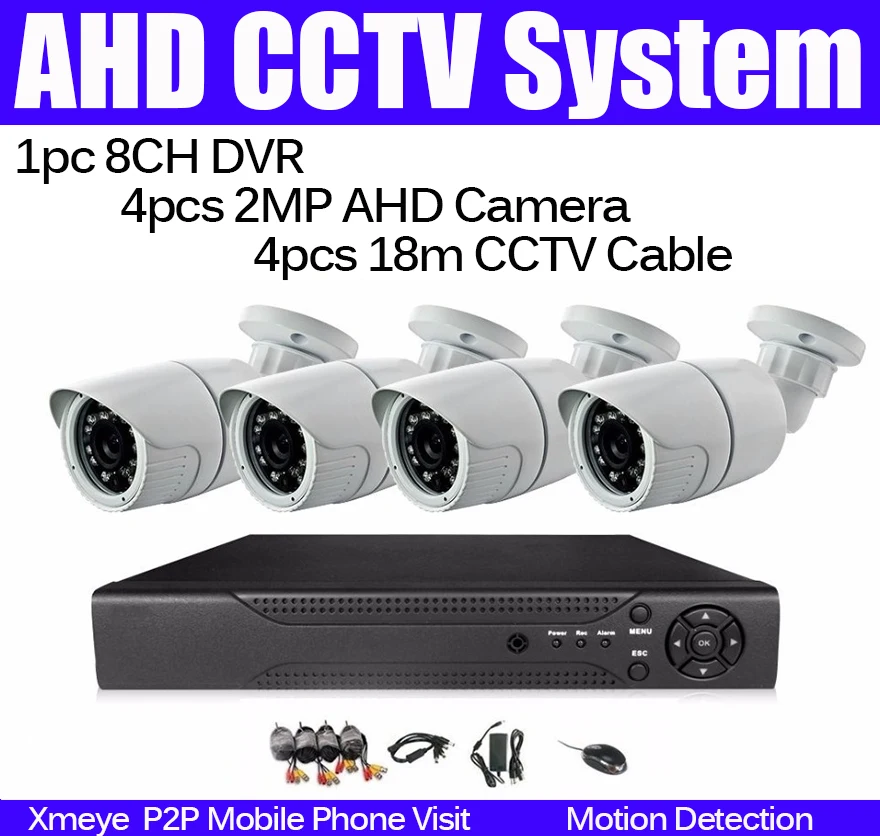 2mp 1080p AHD 8ch CCTV система DVR комплект cctv камера безопасности наблюдения для 720p cam|security