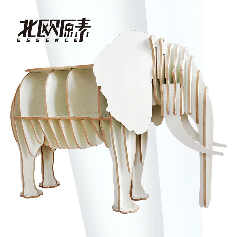 

The Elephant Animal Style shelf shelf porch desk wooden decoration home decoration
