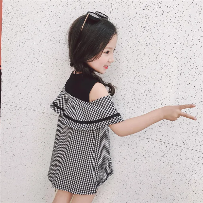 2019 New cute Toddler Kids Girls Outfit Clothes Plaid Strapless Pageant Party Princess Dress baby show gifts (9)