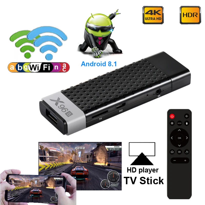 X96S Movies TV Box Android 8.1 Quad Core Amlogic S905Y2 Wifi 4G RAM 32GB ROM Dongle Dual WiFi BT 4.2 USB 3.0 4K SMART TV Box