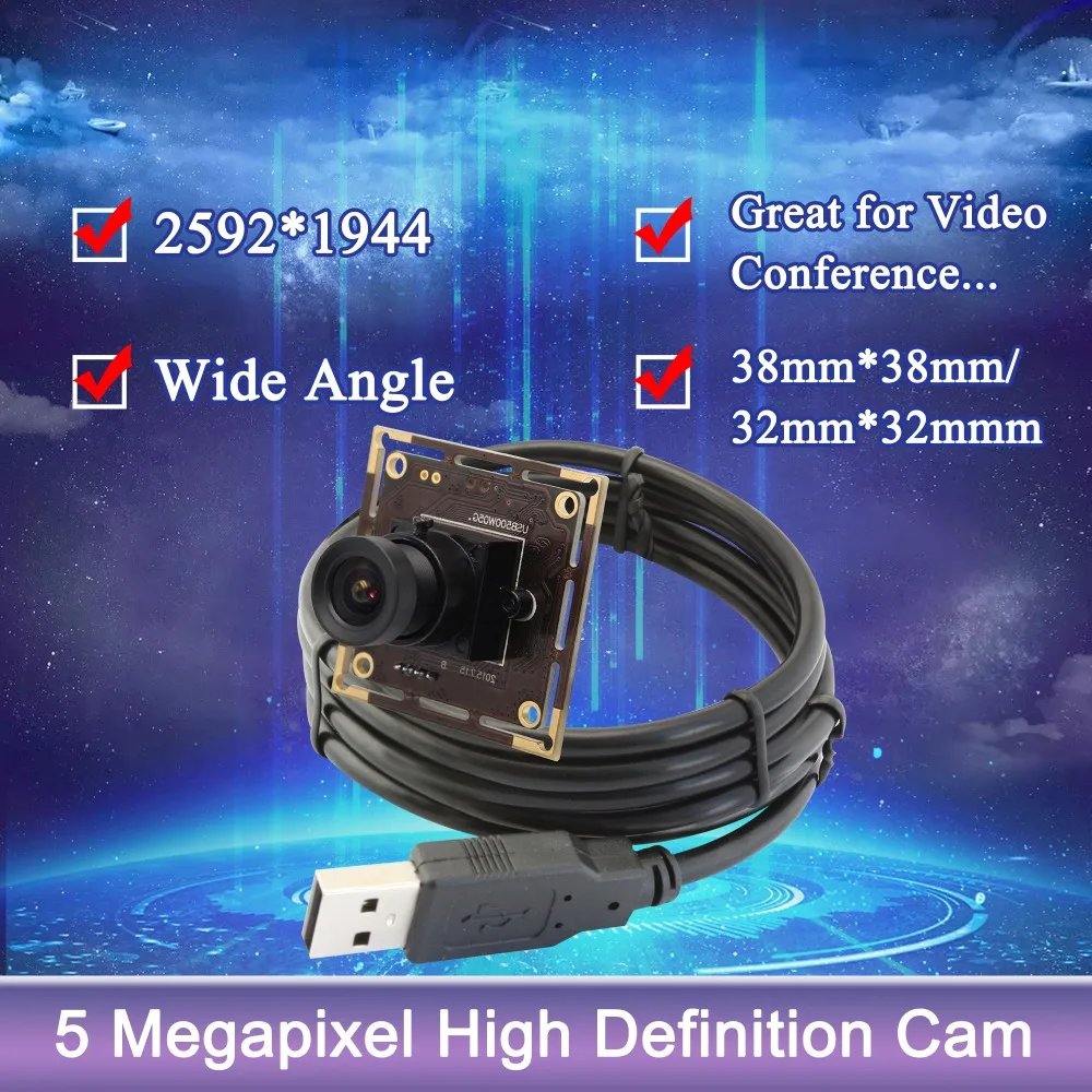 

2.1mm lens Wide Angle Webcam 5.0Megapixel 2592x1944 Aptina MI5100 CMOS Digital Camera Microscope Endoscope USB Camera