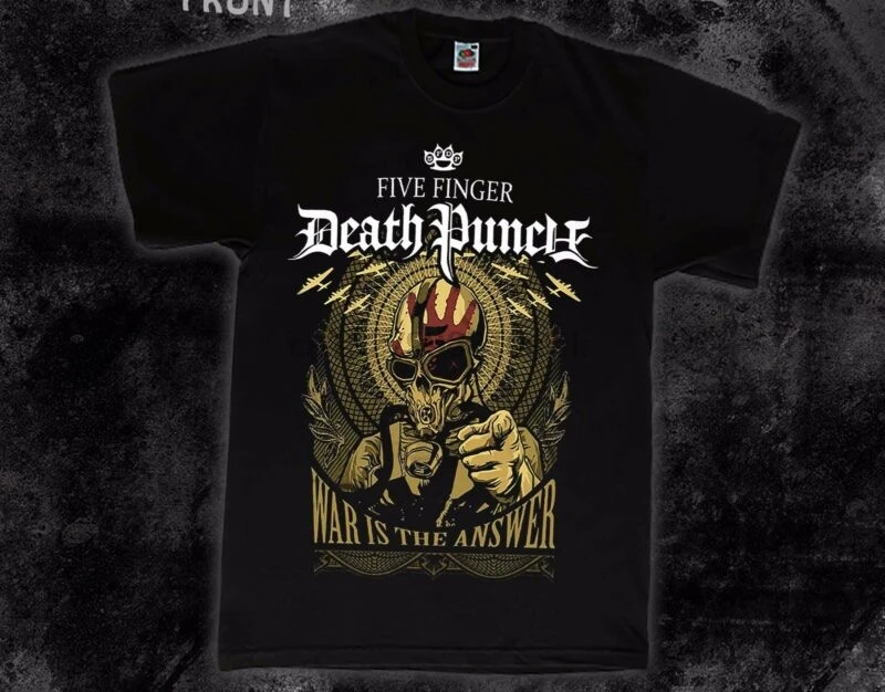 FIVE FINGER DEATH PUNCH-War Is the Answer-metal band T_shirt- sizes S to 6XL FIVE FINGER DEATH PUNCH-War Is the Answer-metal band T_shirt- sizes S to 6XL
