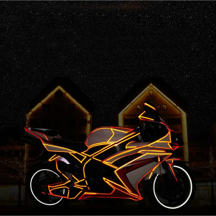 800 см/315 дюйма флуоресцентные MTB велосипедные Светоотражающие стикеры для мотоциклов клейкая лента безопасности Светоотражающая случайная отправка