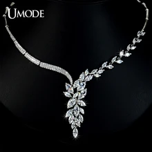 UMODE Bijoux Pave высокое качество AAA+ CZ белый золотой цвет Стильные ожерелья и подвески для женщин модные ювелирные изделия AUN0038