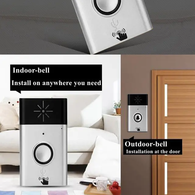 KINCO Wireless 300M Silver Smart Talk Back Doorbell Clear Voice Intercom Doorbell Smart Home Safety Controller Long Standby Time