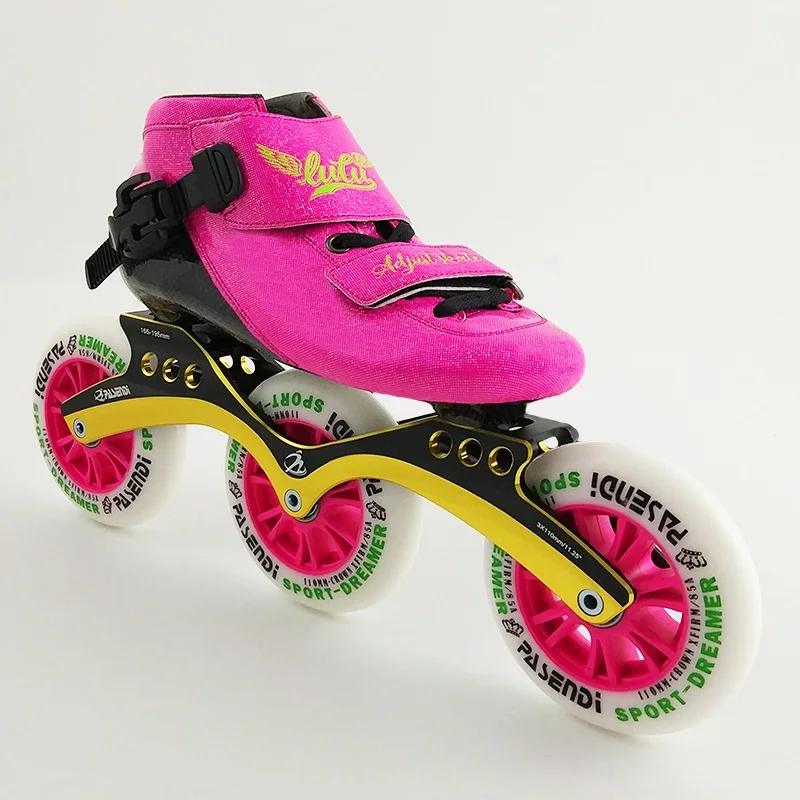 LUTU جديد الجليد سرعة أحذية التزلج الطفل الرجال الأسطوانة تزلج أحذية الكبار النساء مضمنة حذاء كبير عجلات الكربون كامل المهنية