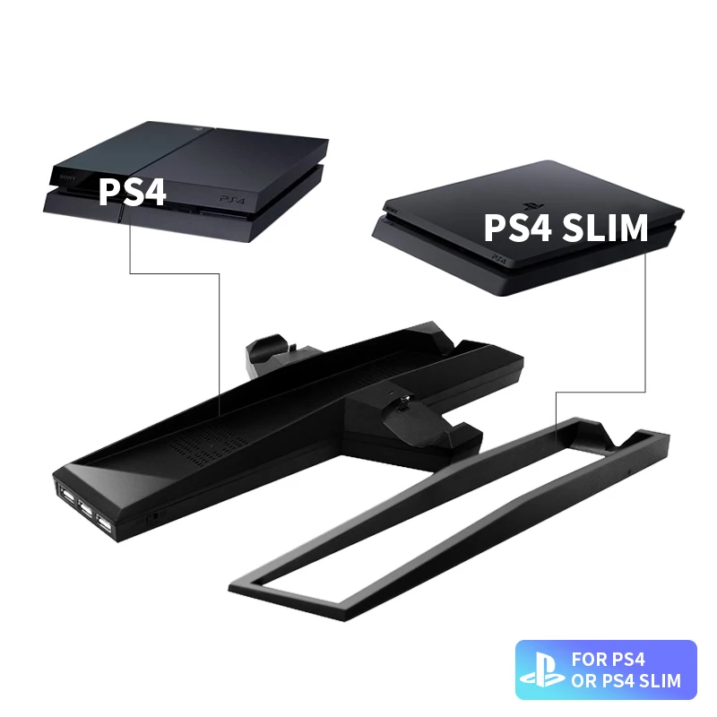 Охлаждающий вентилятор джойстик Зарядка для PS4/PS4 тонкие игры вертикальная подставка с двойным контроллером зарядная станция для sony Playstation 4