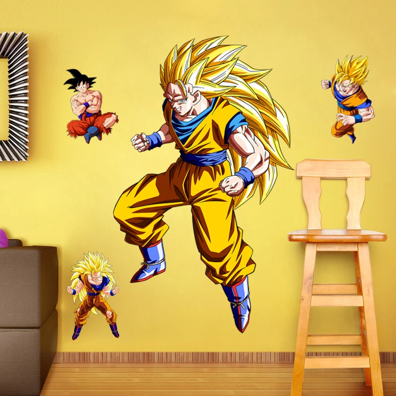 

Dragon Ball Z Goku 3D Kids Anime Windows Wall Stickers Decal Decor home Decor Poster B711 Free Shipping