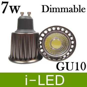 

30p/lot Dimmable 700Lm GU10 Mr16 7W COB LED Spotlight Led Spot Light lamp Warm Cold White AC85-265V 12V 3 years warranty