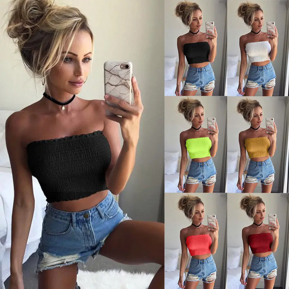 Повседневные женские без бретелек эластичные blusas Boob лиф-бандо топы бюстгальтер нижнее белье обёрточная грудь однотонный топ-бра нижнее белье