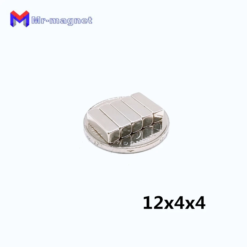 10Pcs 12 x 4 mm Magnetic Materials Neodymium Magnet Mini Small Block Square New 12*4*4 magnets 12x4x4 |