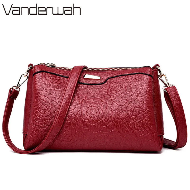 

3-In-1 New Ladies Hand Shoulder Bag Floral Leather Woman Crossbody Bags For Women 2018 Luxury Handbags Women Bags Designer Bolsa