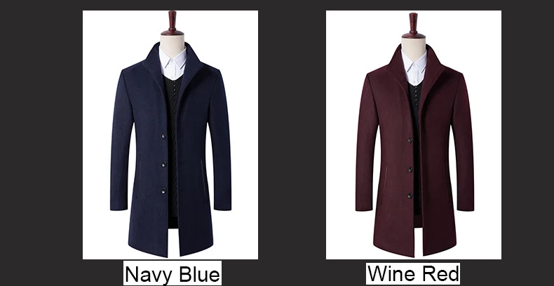 Schinteon M-4XL мужская куртка из шерсти, умный Повседневный Тренч, приталенная верхняя одежда, теплые мужские вечерние пальто, 5 цветов