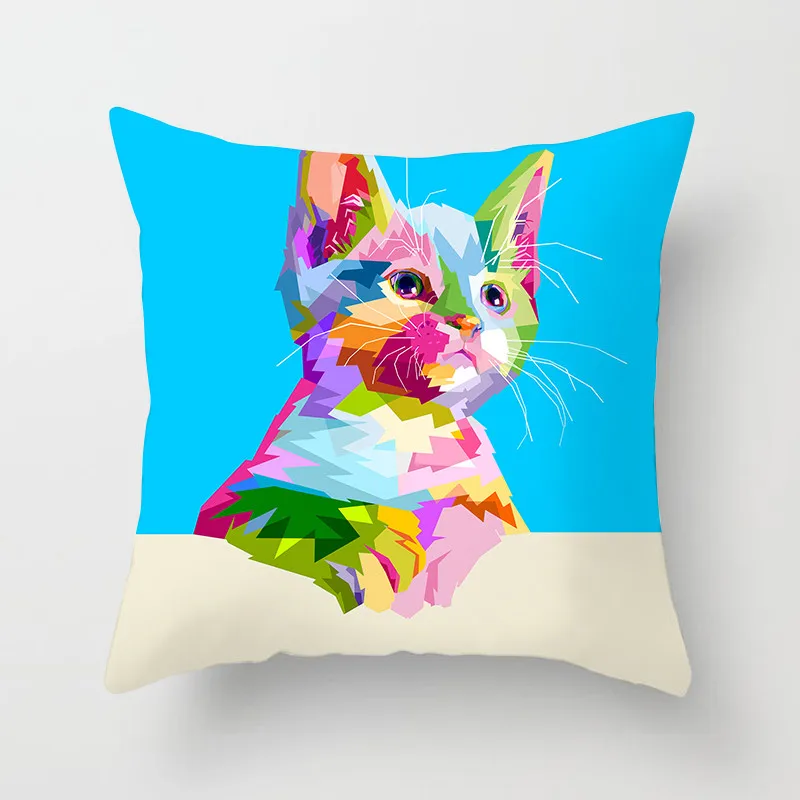 Fuwatacchi الحيوان وسادة غطاء القط الكلب الزرافة رسمت غطاء الوسادة للمنزل أريكة كرسي السرير سيارة وسائد زخرفية 2019