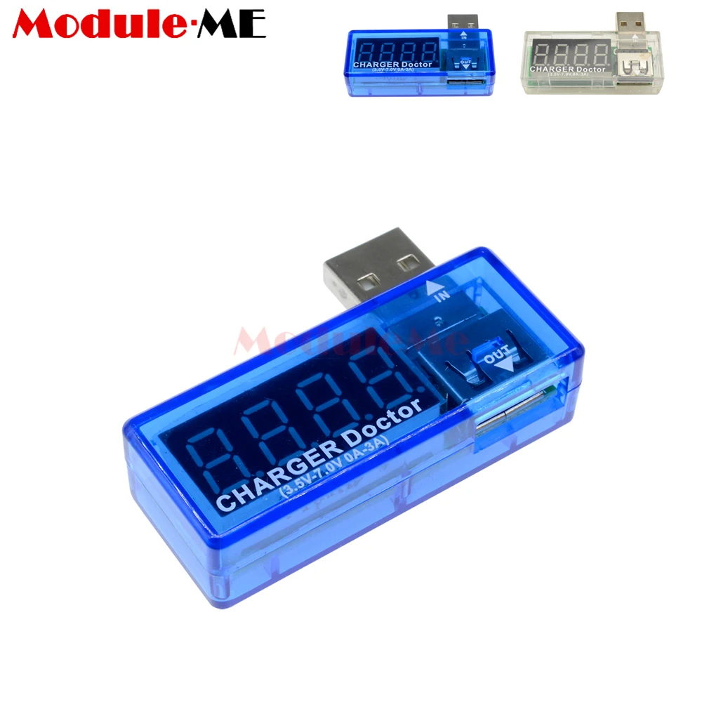 

Transparent Blue Digital USB Mobile Power Charging Current Voltage Tester Meter Mini USB Charger Detector Voltmeter Ammeter