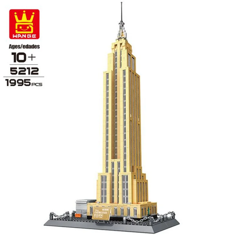 Wange architecture series the Empire State Building модель строительные блоки Набор Классический Знаковый дом обучающие игрушки для детей - Цвет: 5212