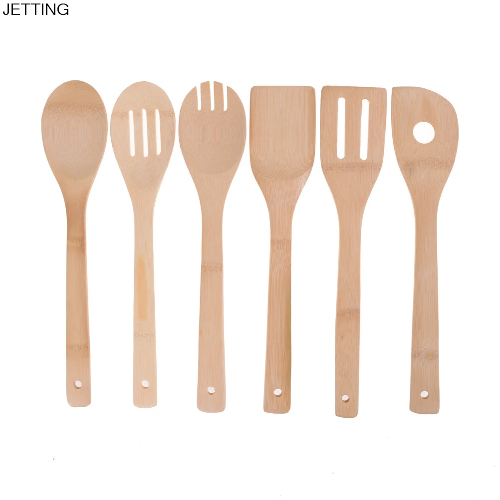 

lovely 1pc Bamboo Utensil Kitchen Wooden Cooking Tools Spoon Spatula Mixing Professional Drop Shipping