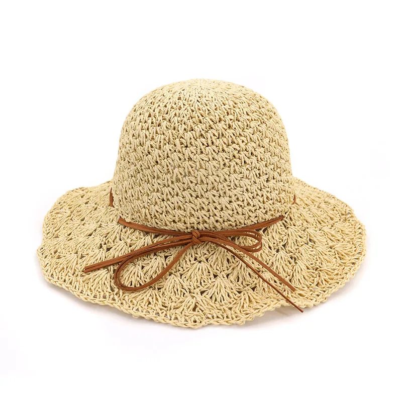 جديد الصيف النساء قبعات للحماية من الشمس الإناث واسعة كبيرة حافة قبعة قش قابلة للطي أزياء المرأة واقية من الشمس شاطئ كاب سيدة قبعة بحافة