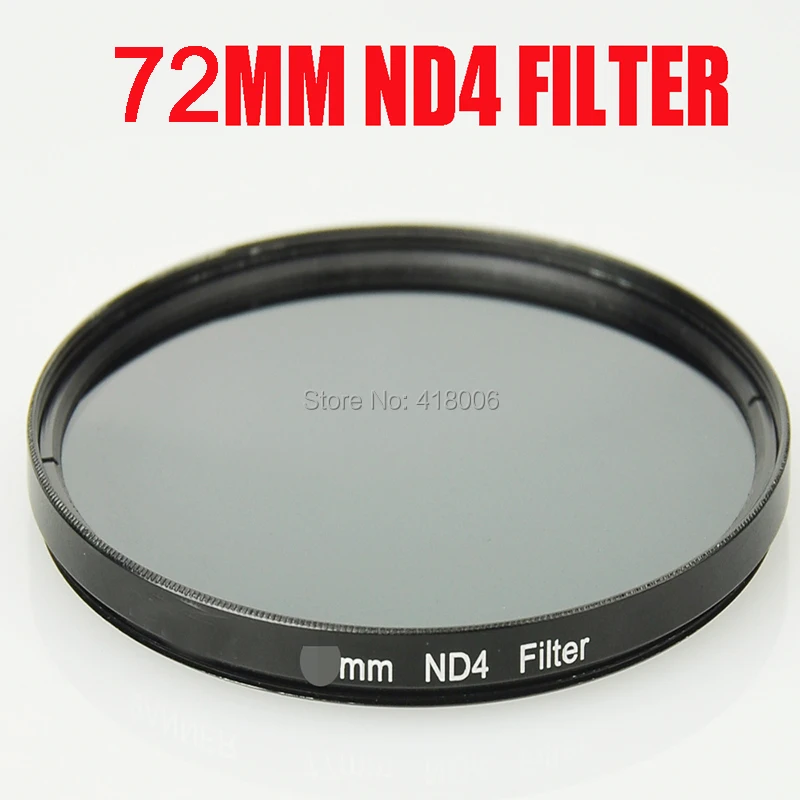 Free shipping 72mm ND4 Neutral Density Filter for Canon Nikon Sony Tamron Sigma Camera 72mm Lens