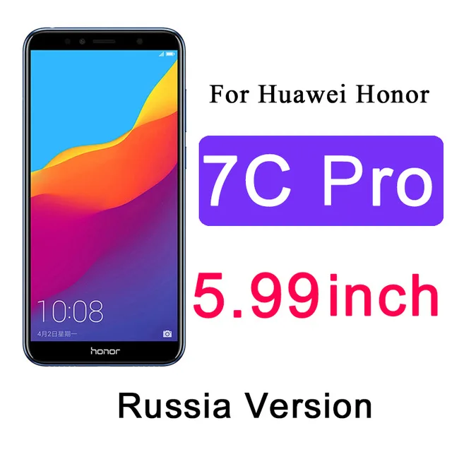 Защитное стекло для Honor 7x закаленное стекло для huawei Honor 7x 7c 7a Pro Honor7a Honor7c Honor7x a7 x7 c7 7 c a x стекло - Цвет: For Russia 7C Pro