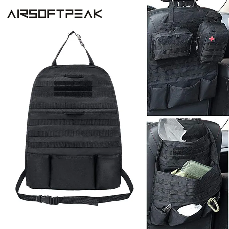 

1000D Universal Tactical Car Seat Back Bag Storage Molle Adjustable Organizer Seat Cover Protector Hanging Pouches Accessories