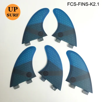 

Upsurf Surfing FCS Fins K2.1 Surfboard Fin Fiberglass Honeycomb Fin Red,Green,Blue,Black Fin 5 in Per Set 4 Colors upsurf logo