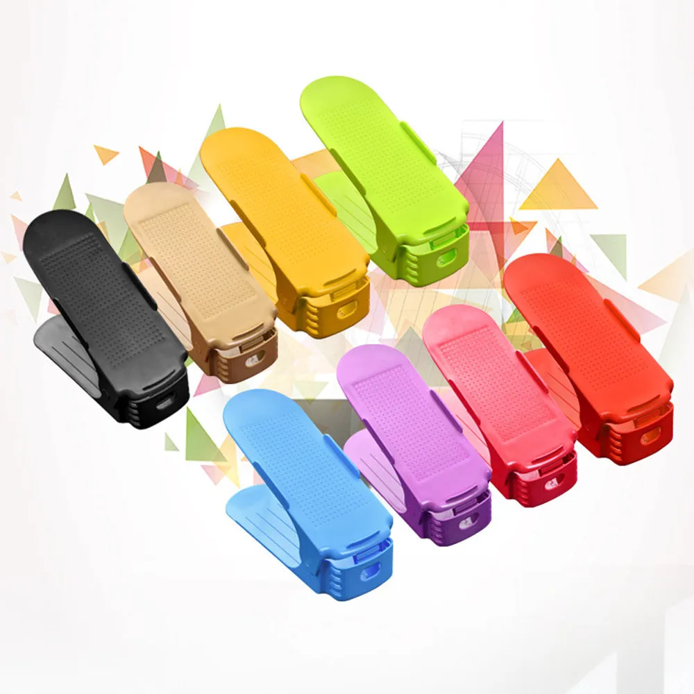 Креативная 1 шт. пластиковая стойка для обуви Органайзер для экономии пространства обувь для хранения Регулируемый прочный 8 цветов 5O1026