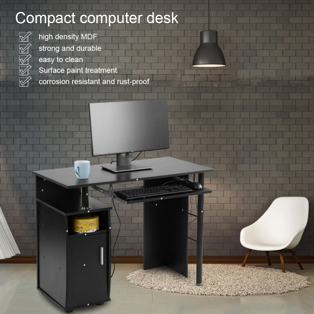 Modern Iron Computer Desk Office Student Study Table Corner Furniture ...