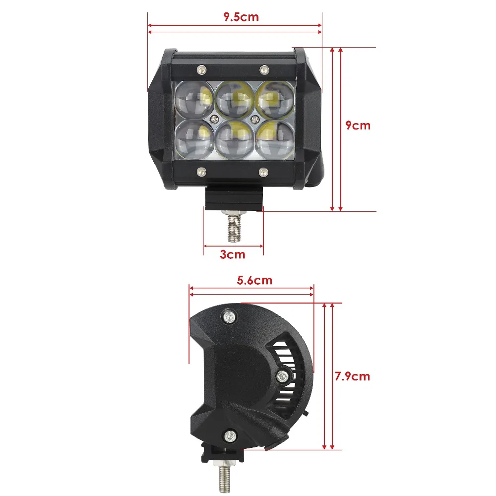 Yait 4 дюйма 60 Вт 36 Вт 18 Вт светодиодный рабочий светильник 12 в 24 в янтарный внедорожный светодиодный светильник для Jeep 4x4 4WD лодки ATV SUV Грузовик 5D светодиодный светильник