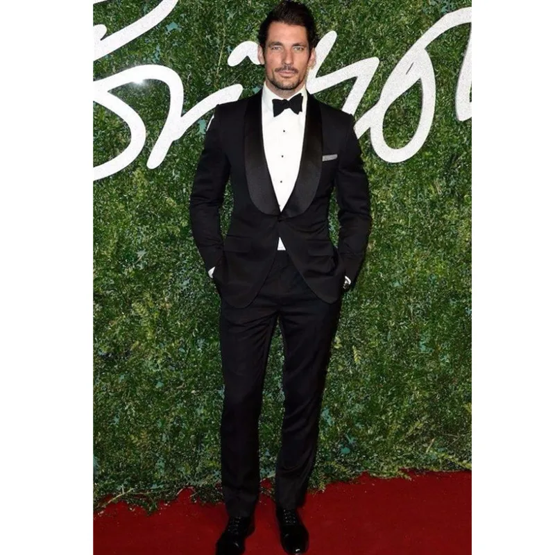 Высококачественные Черные смокинги друзей жениха на одной пуговице, мужские свадебные костюмы на выпускной(пиджак+ брюки+ галстук