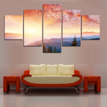 

5 Piece Home Decoration Wall For Living Room Art Canvas Print Modern Abstract Painting On Cuadros Wall Sticker Decorative