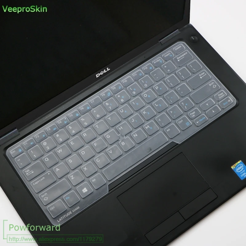clear Для Dell Latitude 14 E7450 7470 5470 5450 5480 5490 5495 7480 14-дюймовый ноутбук клавиатура гибкий чехол из термопластичного полиуретана - Цвет: clear