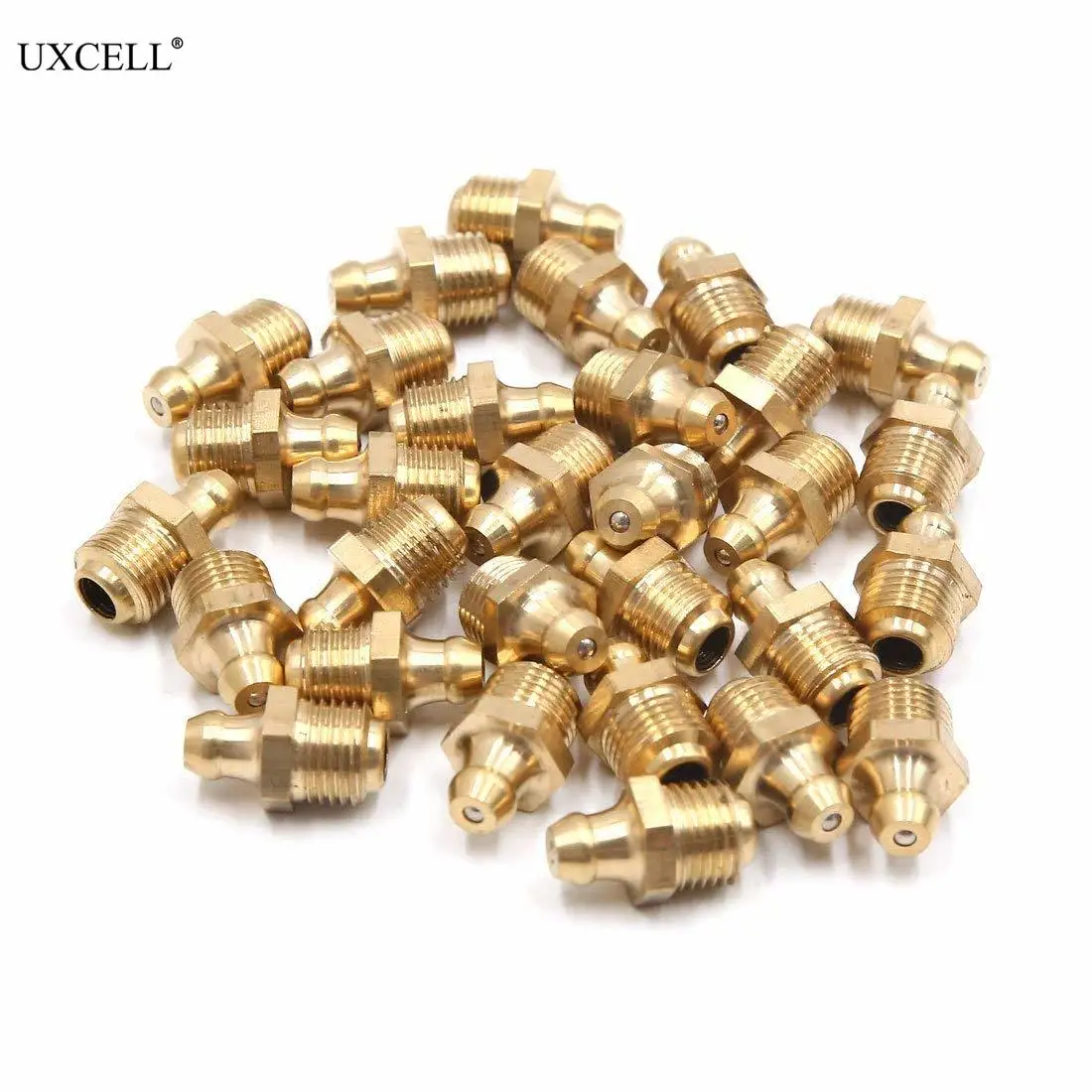 uxcell 4 Pcs Brass M10 x 1mm Thread 45 Degree Angle Grease Zerk Nipple Fitting for Car 