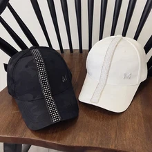 Модные женские и мужские кепки с козырьками с буквами, расшитые блестками, лето, новые популярные повседневные женские мужские базовые однотонные кепки, козырьки